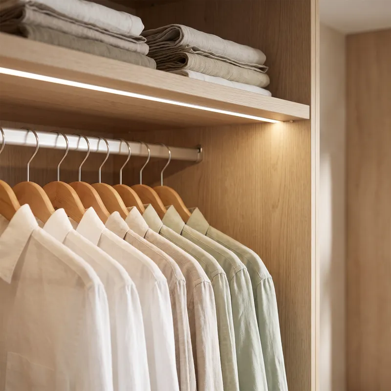 Factory-built modular wardrobe internals